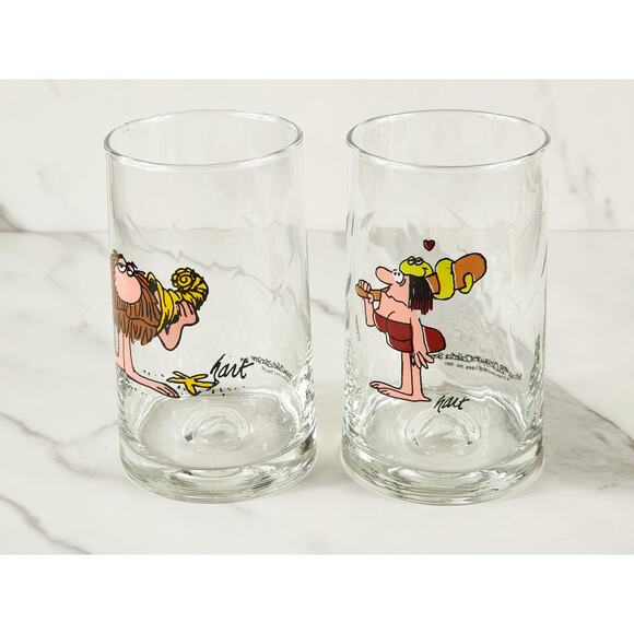 B.C. Ice Age Comic Collector Drinking Clear Glass 12oz Arby's 1981 x2 Vintage - Picture 4 of 13